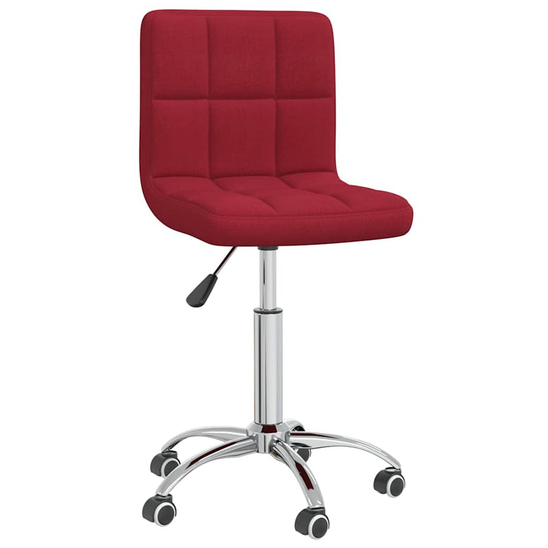 Scaun de birou pivotant, roșu vin, material textil