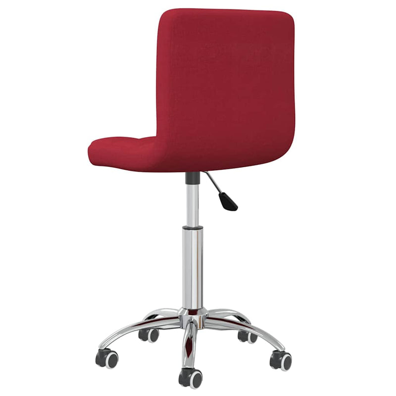 Scaun de birou pivotant, roșu vin, material textil