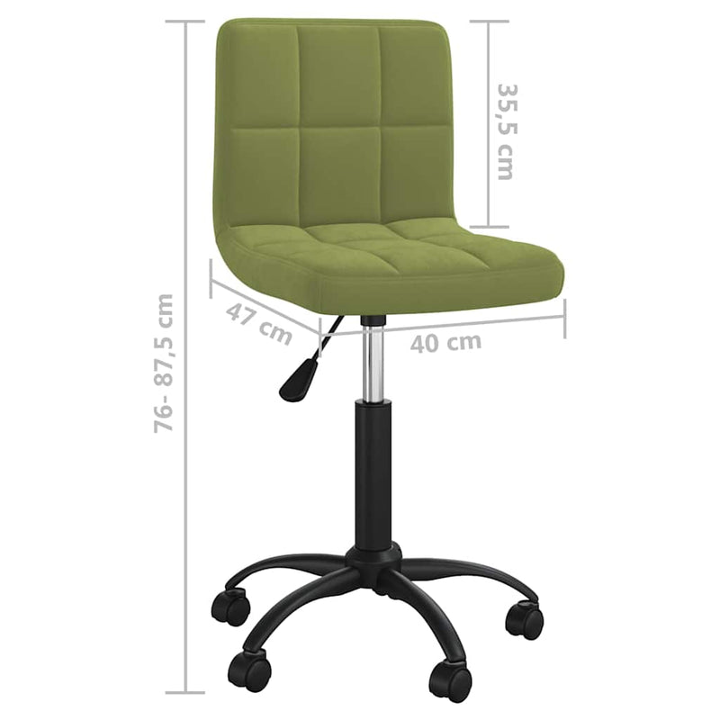Scaun de birou pivotant, verde deschis, catifea