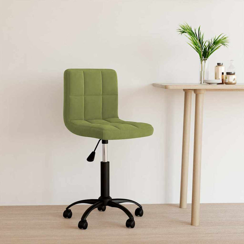 Scaun de birou pivotant, verde deschis, catifea