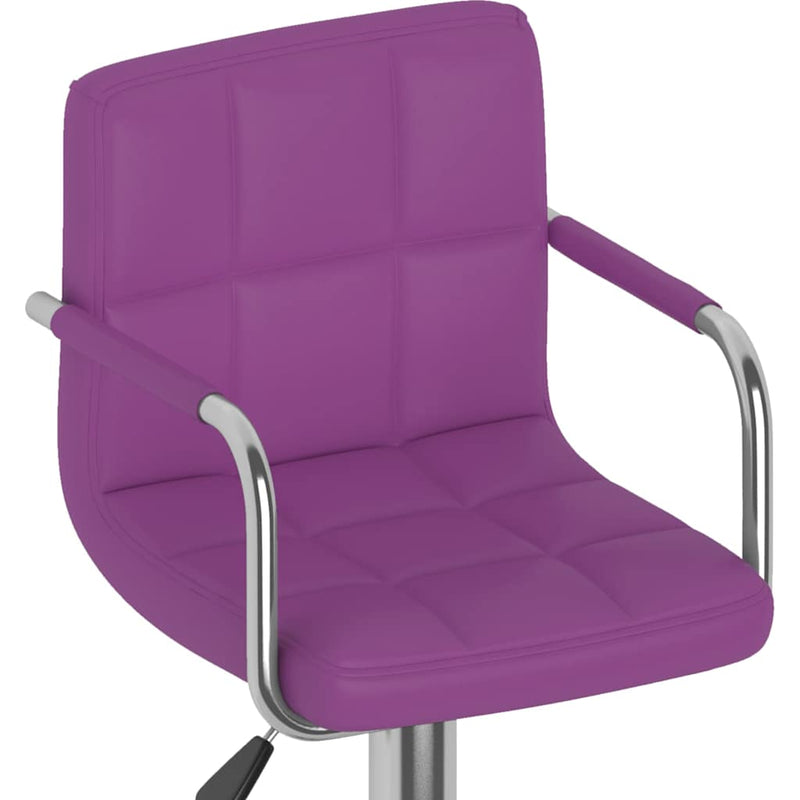 Scaune de bar, 2 buc., violet, piele ecologică
