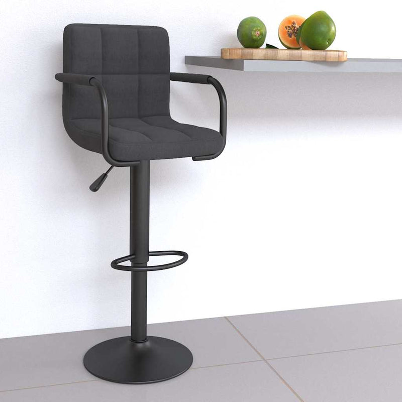 Scaun de bar, gri închis, material textil