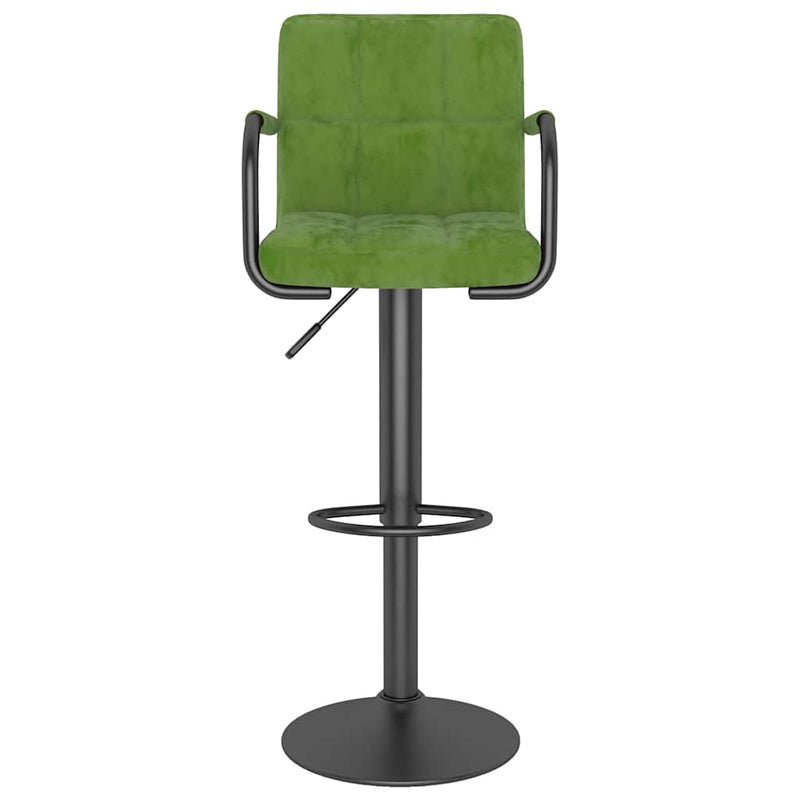 Scaune de bar, 2 buc., verde deschis, catifea