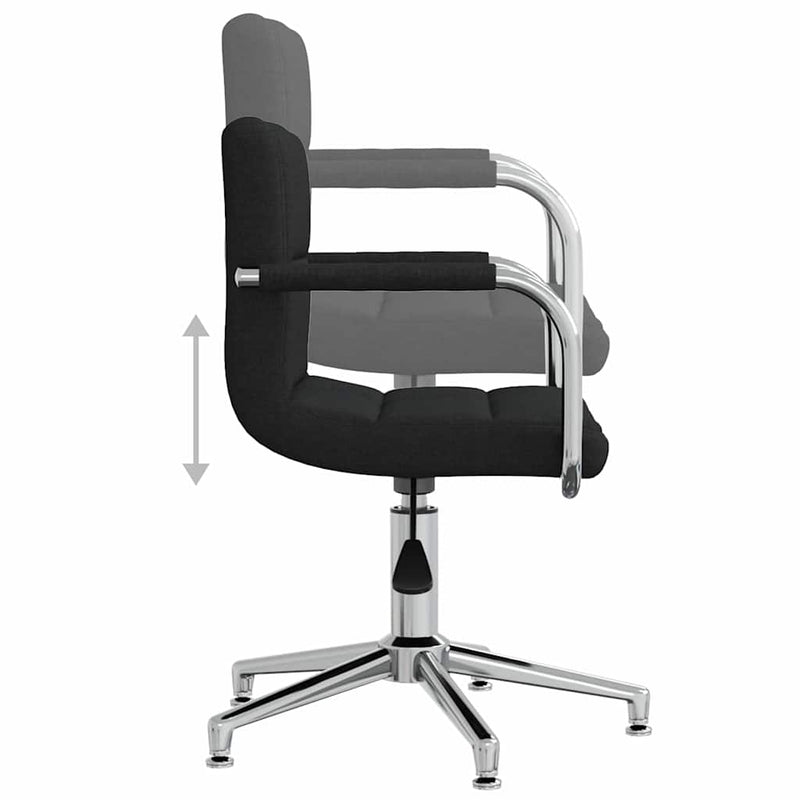 Scaun de birou pivotant, negru, material textil