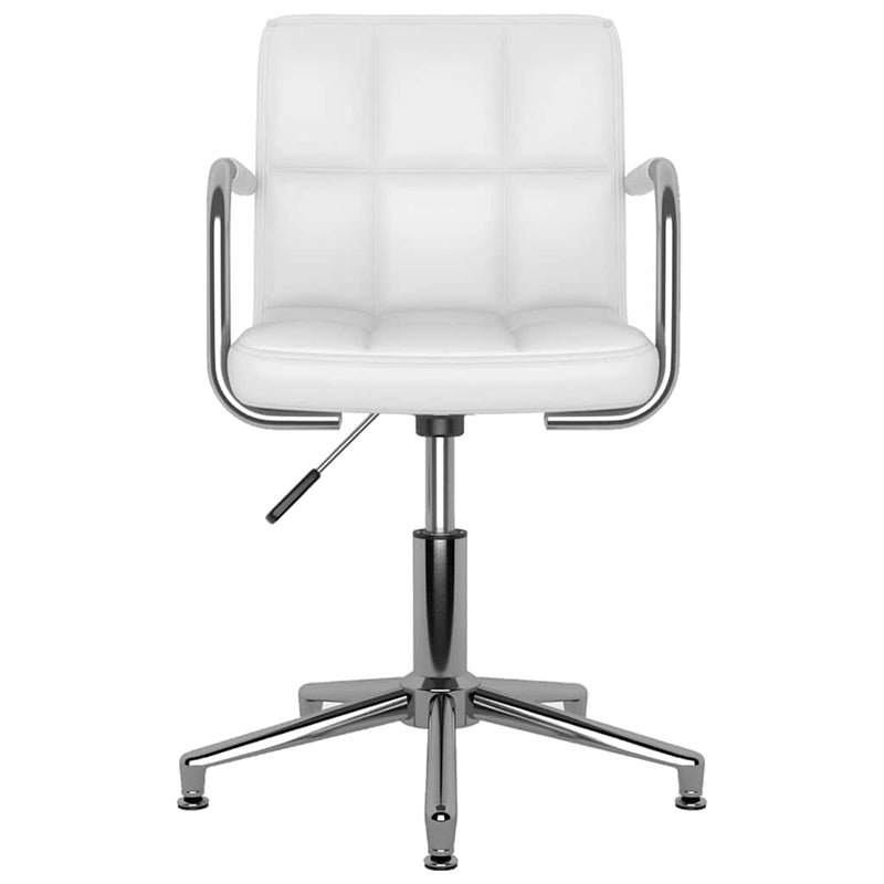 Scaune de bucătărie pivotante, 2 buc., alb, piele artificială