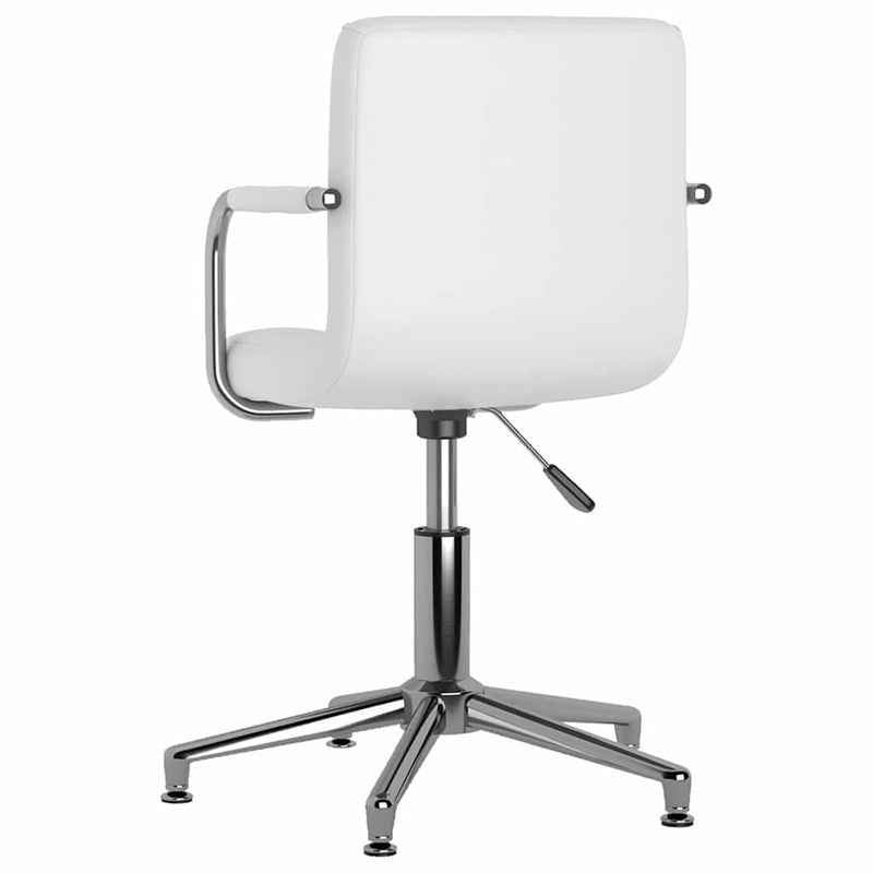 Scaune de bucătărie pivotante, 2 buc., alb, piele artificială