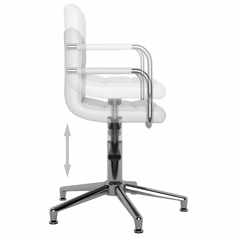 Scaune de bucătărie pivotante, 2 buc., alb, piele artificială