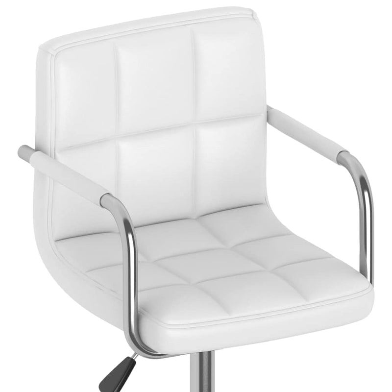 Scaune de bucătărie pivotante, 2 buc., alb, piele artificială
