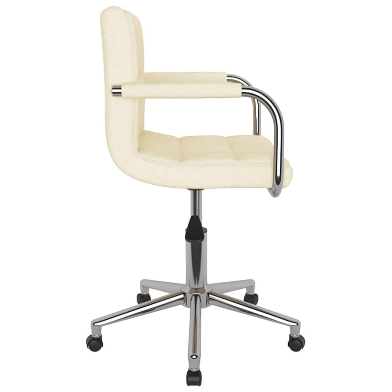 Scaun de birou pivotant, crem, material textil