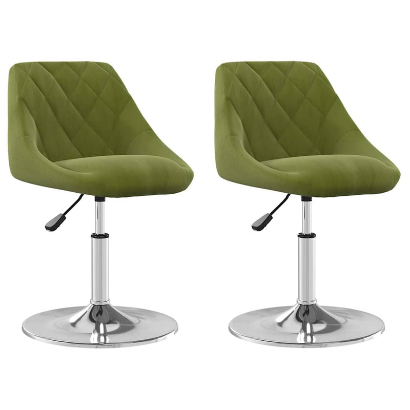 Scaune de bucătărie pivotante, 2 buc., verde deschis, catifea