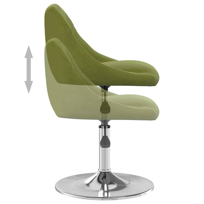 Scaune de bucătărie pivotante, 2 buc., verde deschis, catifea