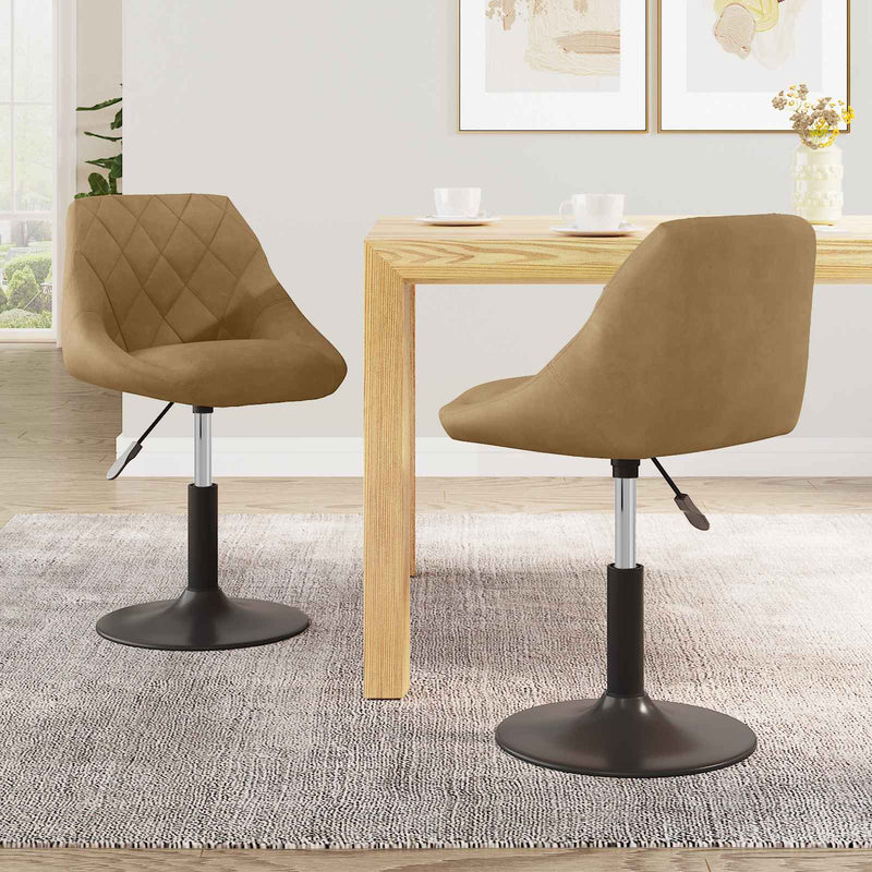 Scaune de sufragerie rotative 2 buc. Piele artificială Maro