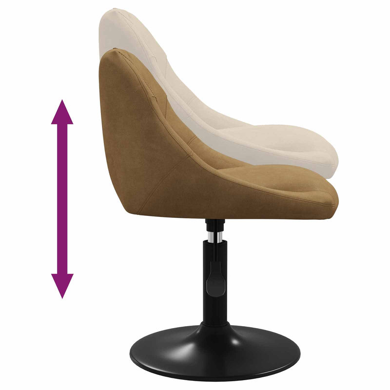 Scaune de sufragerie rotative 2 buc. Piele artificială Maro