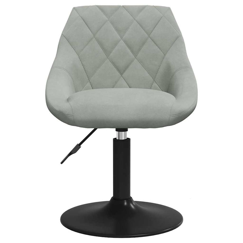 Scaune rotative de bucătărie, 2 buc., gri deschis, catifea