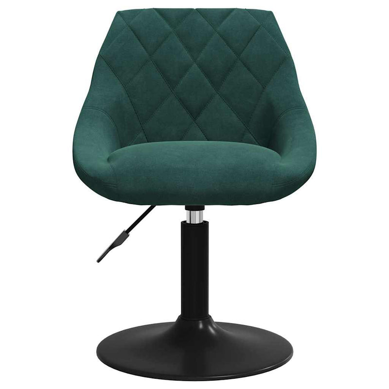 Scaune de bucătărie pivotante, 2 buc., verde închis, catifea