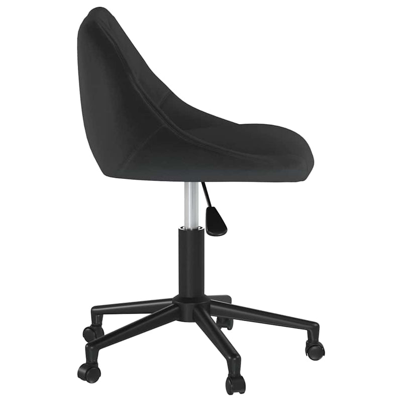 Scaun de birou pivotant, negru, catifea