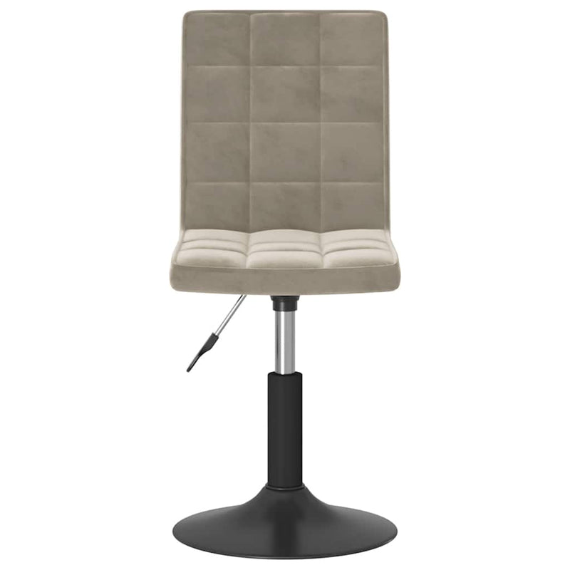 Scaune rotative de bucătărie, 2 buc., gri deschis, catifea