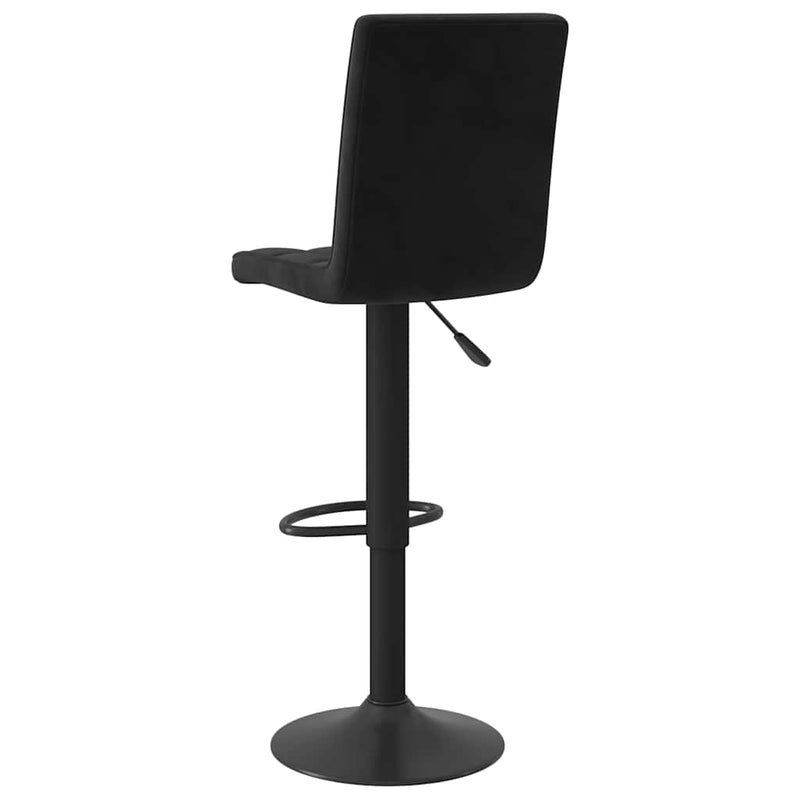Scaune de bar, 2 buc., negru, catifea