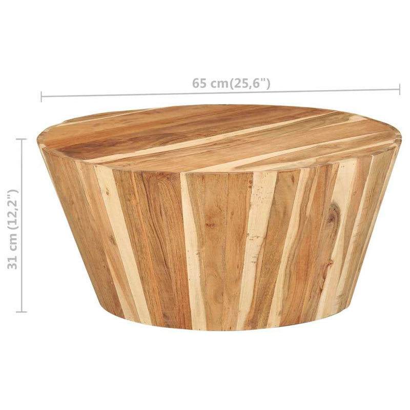 Măsuță de cafea, Ø65x31 cm, lemn masiv de acacia
