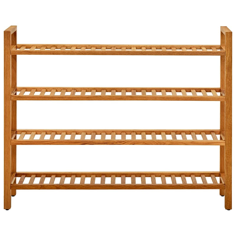 Pantofar cu 4 rafturi, 100x27x80 cm, lemn masiv de stejar