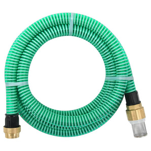 Furtun de aspirație cu racorduri din alamă, verde 1,1" 7 m, PVC