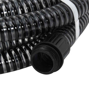 Furtun de aspirație cu racorduri din alamă, negru 1,1" 3 m, PVC