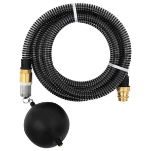 Furtun de aspirație cu racorduri din alamă, negru 1,1" 4 m, PVC