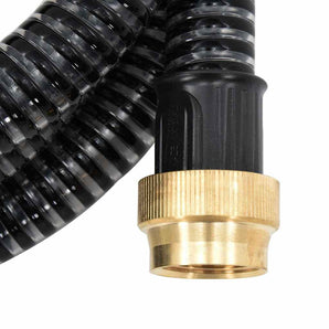 Furtun de aspirație cu racorduri din alamă, negru 1,1" 10 m PVC
