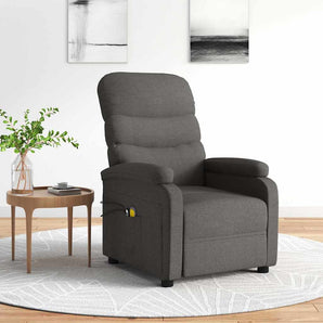 Fotoliu de masaj electric rabatabil, gri închis, textil