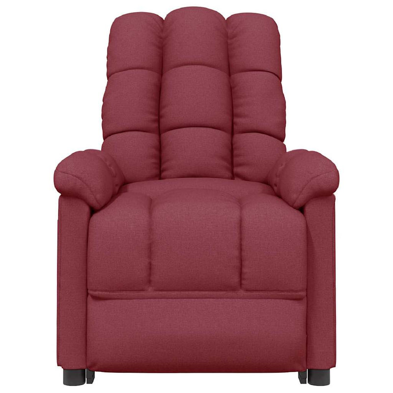 Fotoliu de masaj electric rabatabil, roșu vin, textil