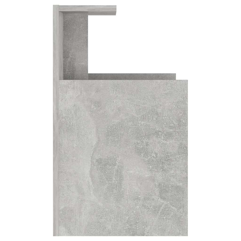 Noptieră, gri beton, 40x35x60 cm, PAL