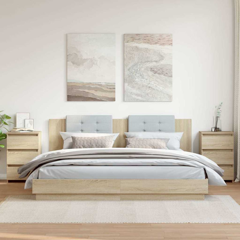 Noptiere, 2 buc., stejar sonoma, 40x35x62,5 cm, lemn compozit