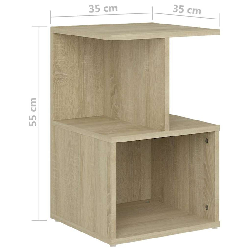 Noptiere, 2 buc., stejar sonoma, 35x35x55 cm, lemn prelucrat