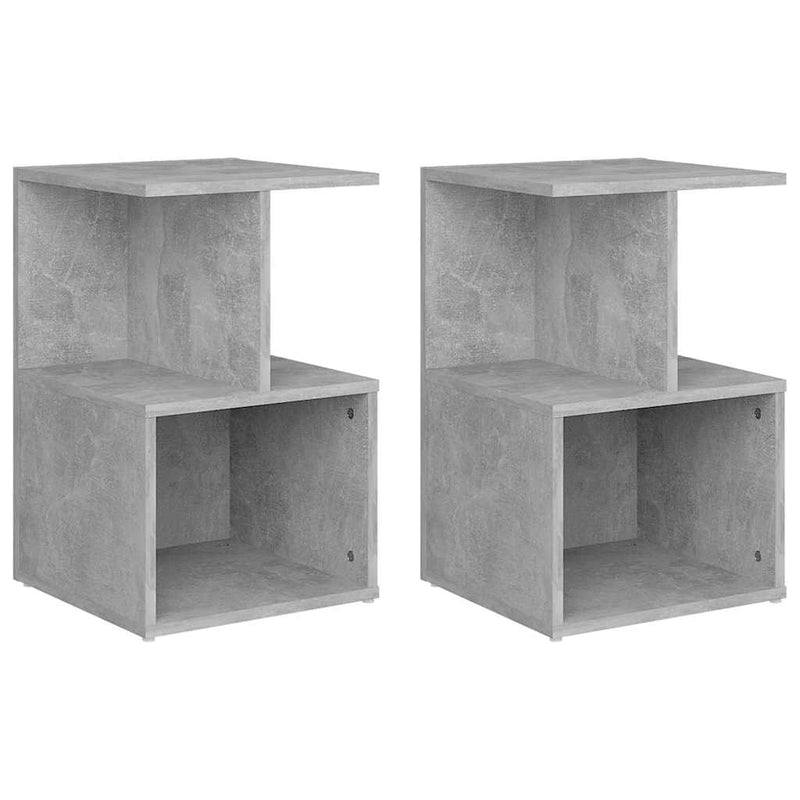 Noptiere, 2 buc., gri beton, 35x35x55 cm, PAL
