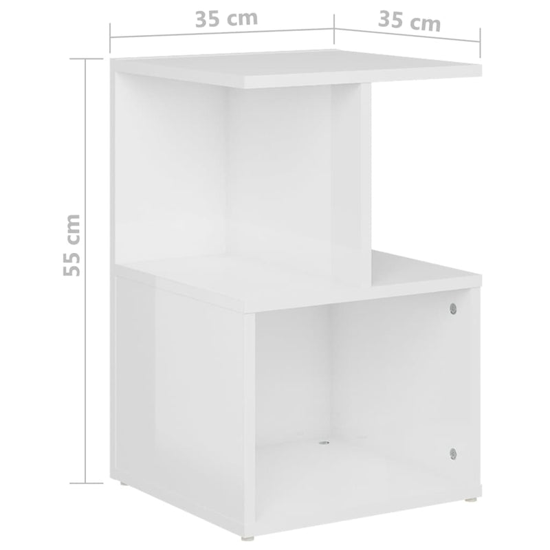 Dulap lateral, alb extra lucios, 35x35x55 cm, PAL