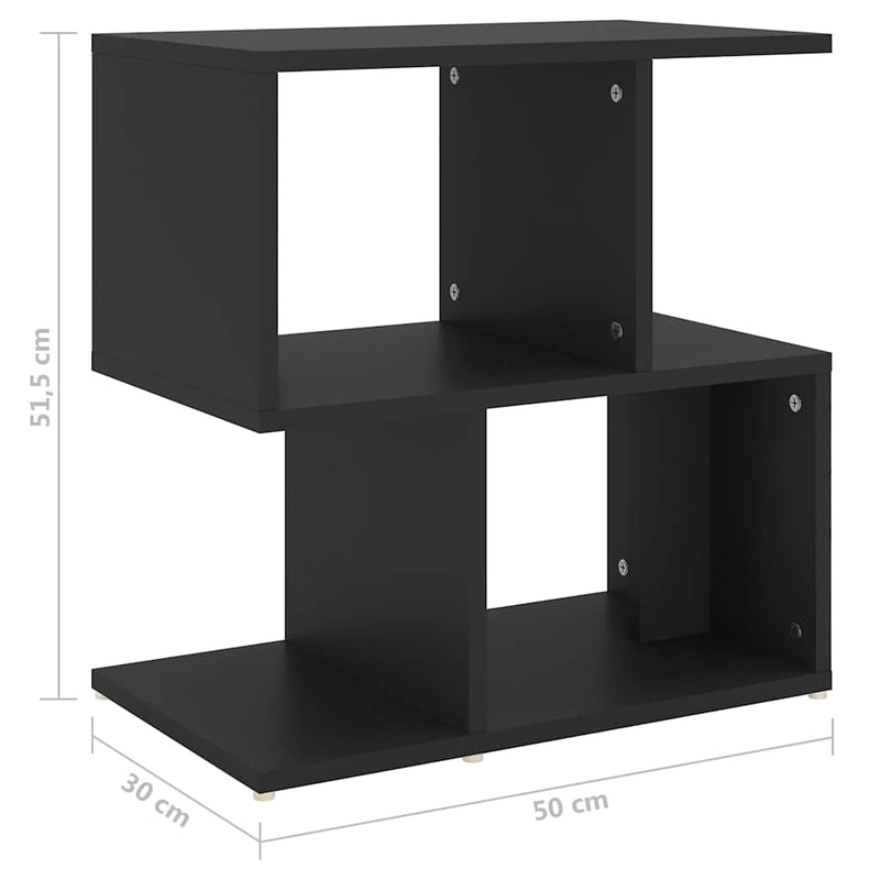 Dulap lateral, negru, 50x30x51,5 cm, PAL