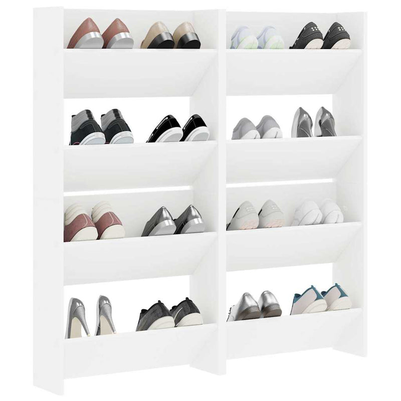 Pantofare de perete, 4 buc., alb, 60x18x60 cm PAL