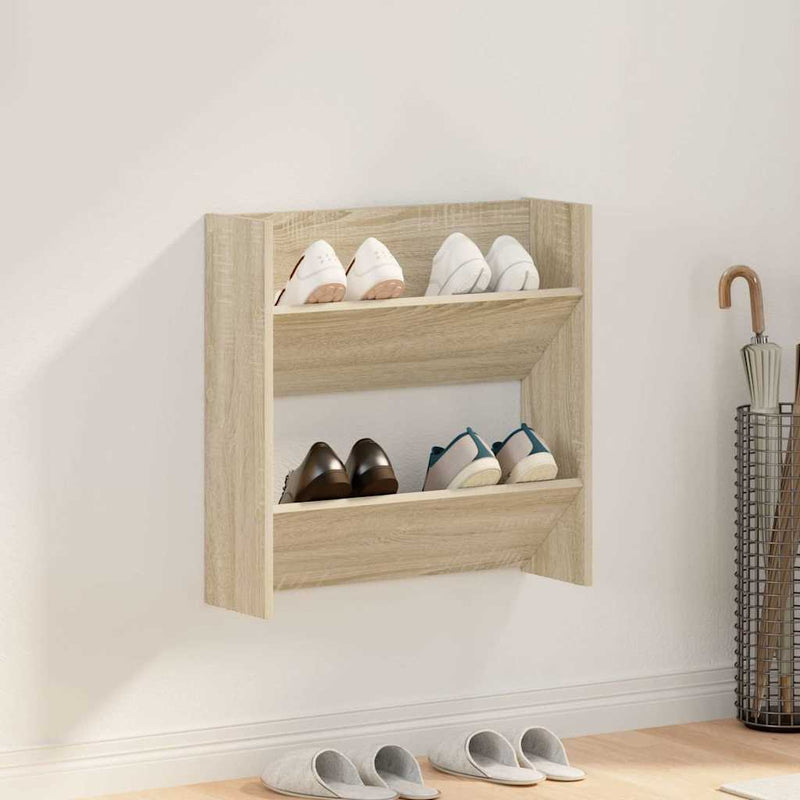 Pantofar de perete, stejar Sonoma, 60x18x60 cm, PAL
