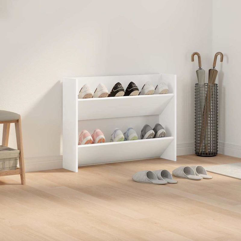 Pantofar de perete, alb, 80x18x60 cm, lemn prelucrat