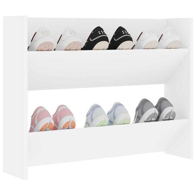 Pantofar de perete, alb, 80x18x60 cm, lemn prelucrat