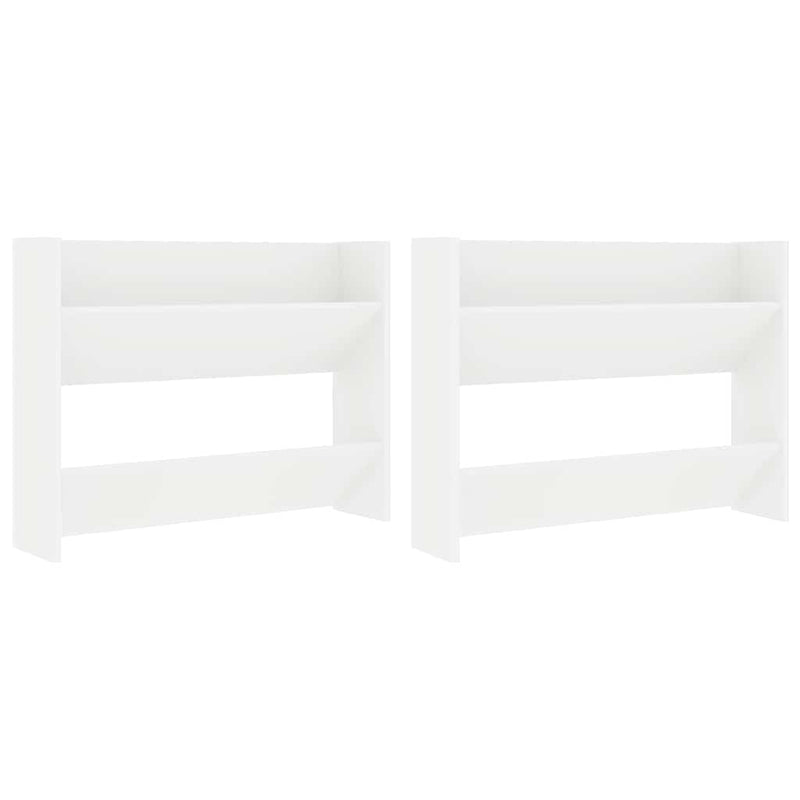 Pantofare de perete, 2 buc., alb, 80x18x60 cm, PAL
