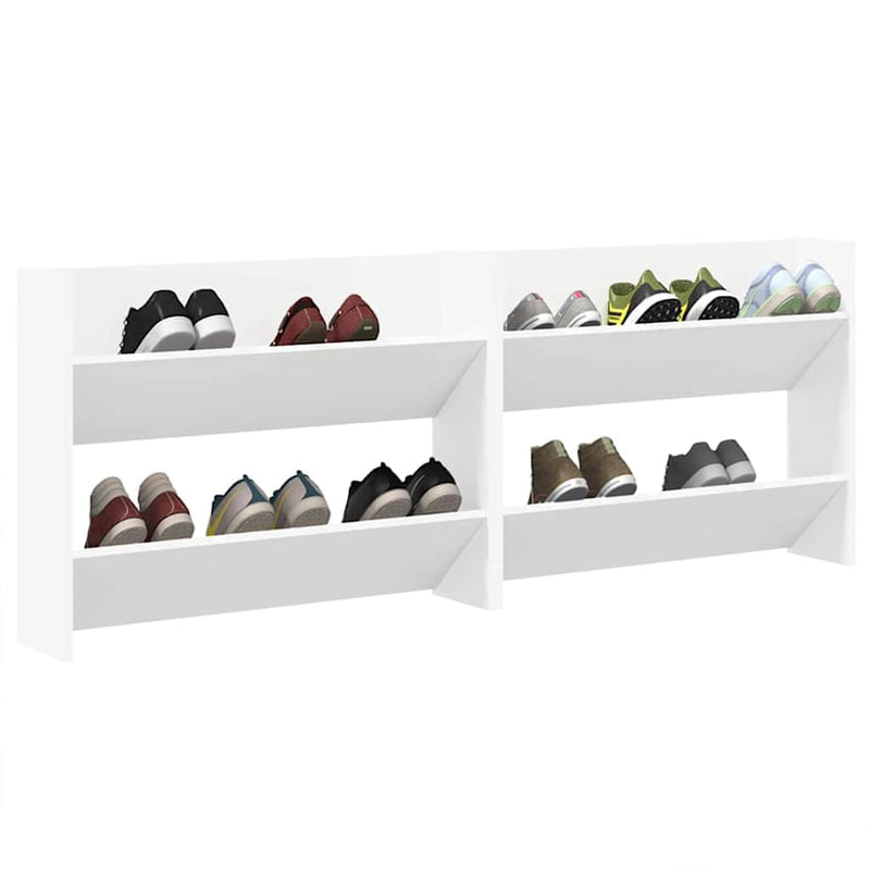Pantofare de perete, 2 buc., alb, 80x18x60 cm, PAL