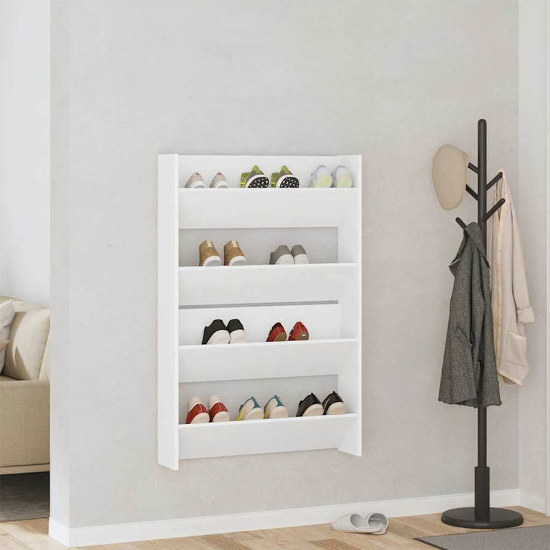 Pantofare de perete, 2 buc., alb, 80x18x60 cm, PAL