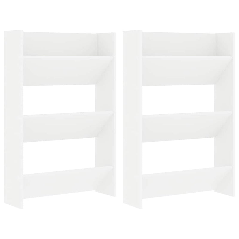 Pantofare de perete, 2 buc., alb, 60x18x90 cm, PAL