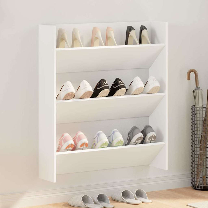 Pantofar de perete, alb, 80x18x90 cm, PAL