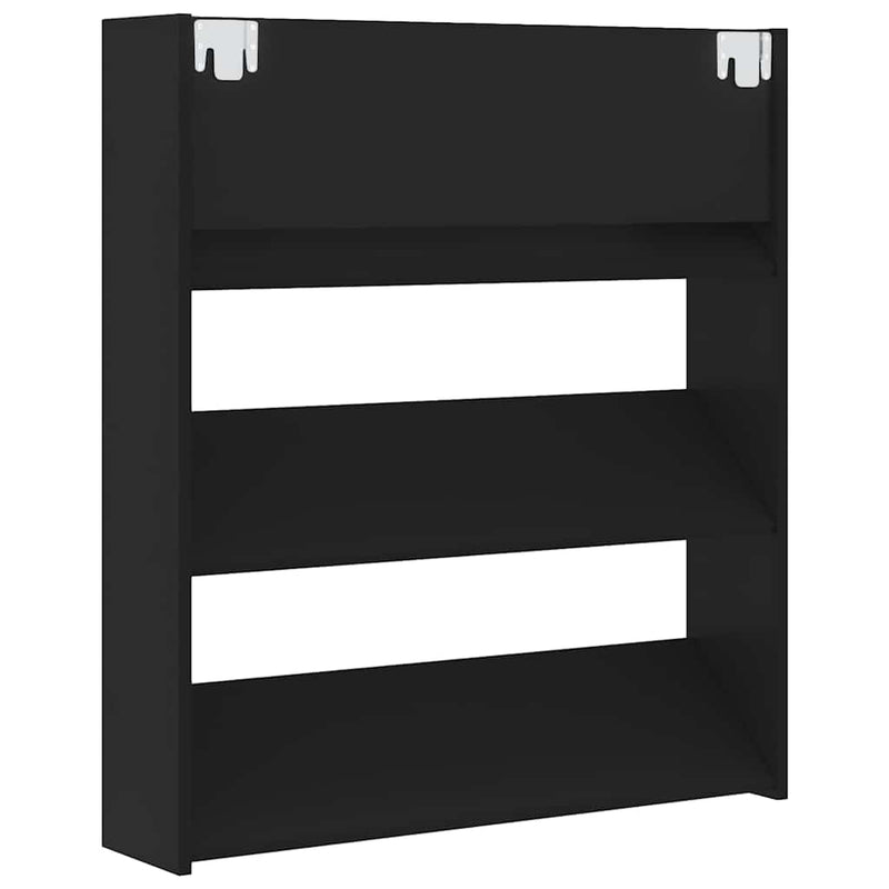 Pantofar de perete, negru, 80x18x90 cm, PAL