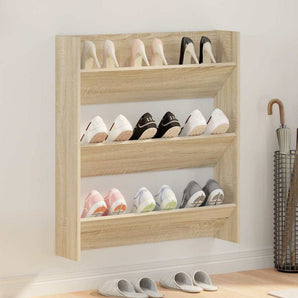 Pantofar de perete, stejar sonoma, 80x18x90 cm, PAL
