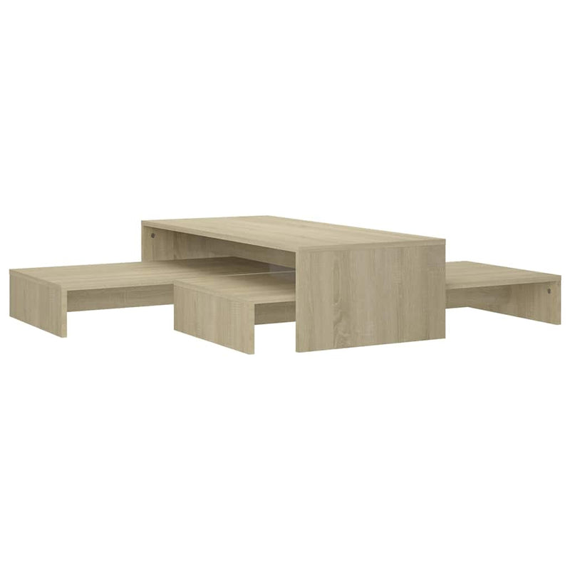 Set măsuțe de cafea suprapuse stejar sonoma 100x100x26,5 cm