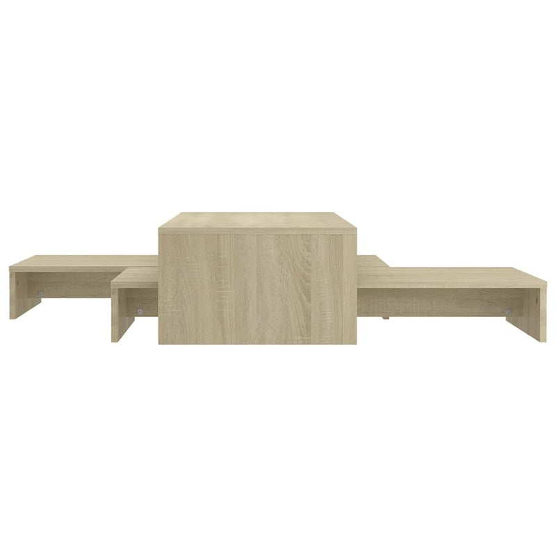 Set măsuțe de cafea suprapuse stejar sonoma 100x100x26,5 cm