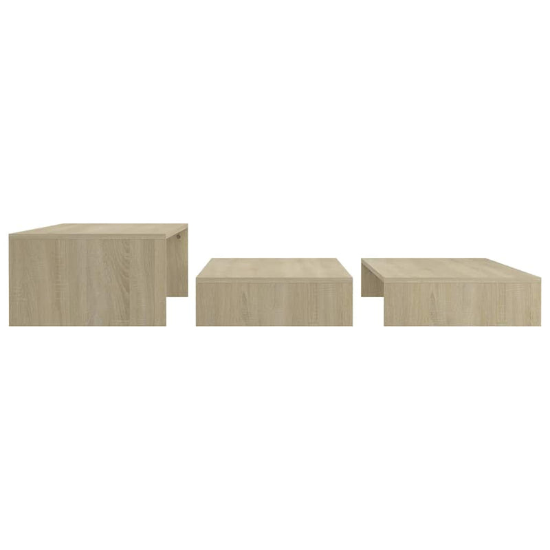 Set măsuțe de cafea suprapuse stejar sonoma 100x100x26,5 cm